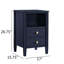 Table de chevet à 2 tiroirs Winston - Bleu minuit-1458806360