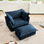 Fauteuil de salon avec - chenille bleue, siège de détente, tissu amovible, base stable en chenille, sièges confortables, coutures élégantes, housses, structure-2101305545