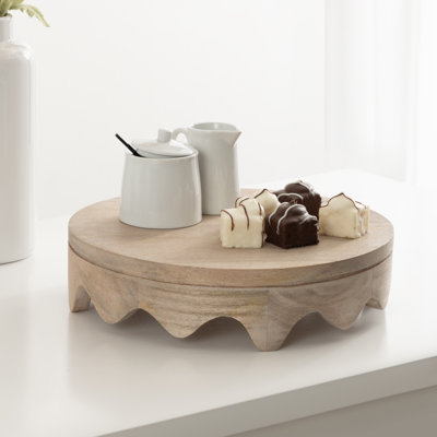 Plateau de service rond en bois Nara