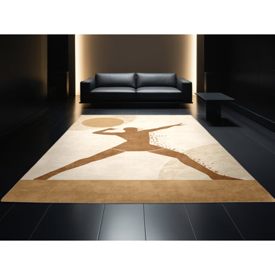 Tapis beige à motif machine à tisser Auburndale