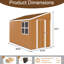 Remise en métal de 8 pi x 4 pi avec portes doubles, fenêtres et ventilation pour le rangement d'outils extérieurs. Cadre stabilisé - ventilation de rangement robuste de finition, système de porte coulissante sécurisée. Pour le jardin