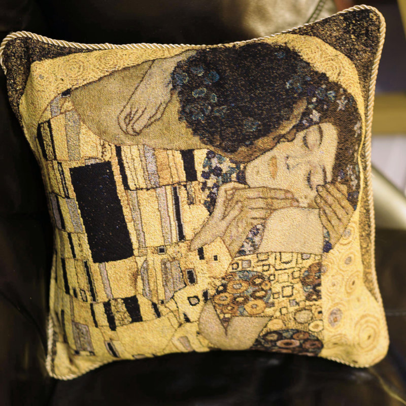 Gustav Klimt Inspired Gold Polyester Euro Pillowcase