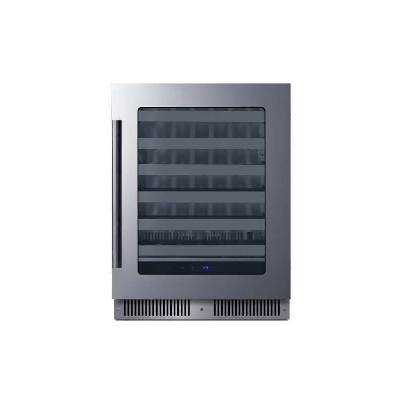 Summit Appliance 24" Wide Built-In Residential Shallow 18" depth Wine Cellar, Right Handed