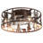 17.7" 4-Light Flush Mount Brown Wagon Wheel Ceiling Fan Light, 7-Blade Fandelier with Remote Control and Reversible DC Motor for All-Season Use-170674440