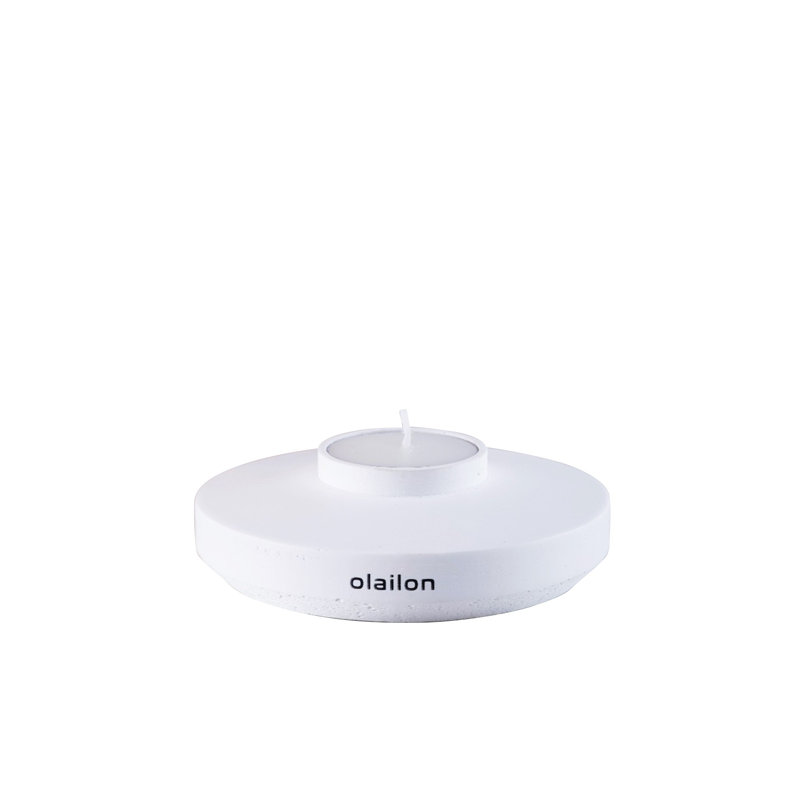 Elegant White Concrete Candle, 4.1 in Diameter | 100% Paraffin/Soya Blend Wax, Tealight Size: 1.5 in | Perfect for Home Décor, Relaxation & Ambiance | Durable & Stylish Candle for Any Room