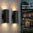 4-Pack Modern LED Square Up and Down Outdoor Wall Light with Aluminum, IP65 Waterproof Outdoor Wall Sconce-334272833-333554523