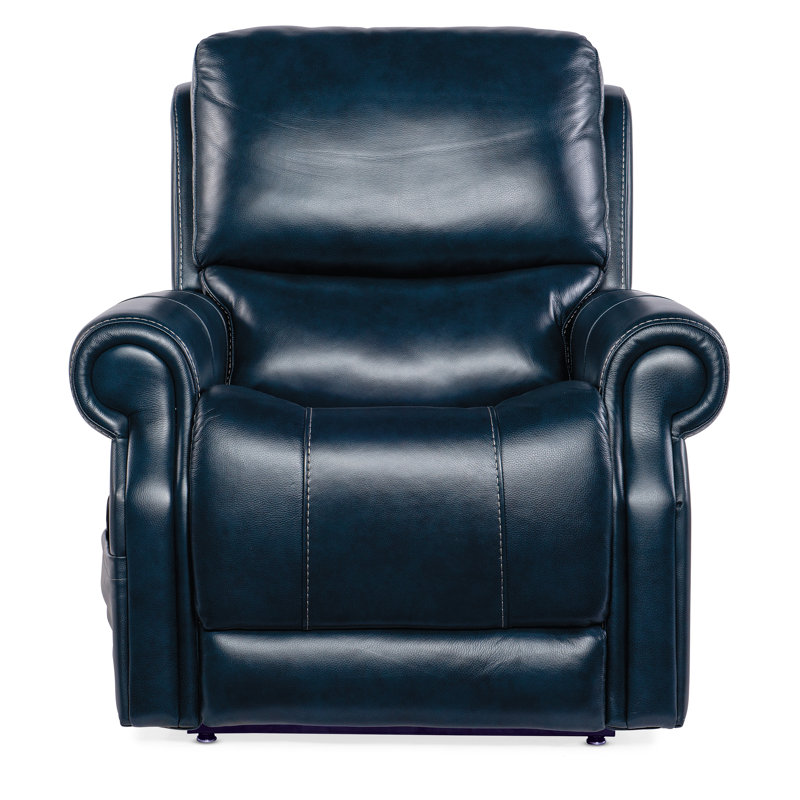 RC Recliner, Blue Genuine Leather
