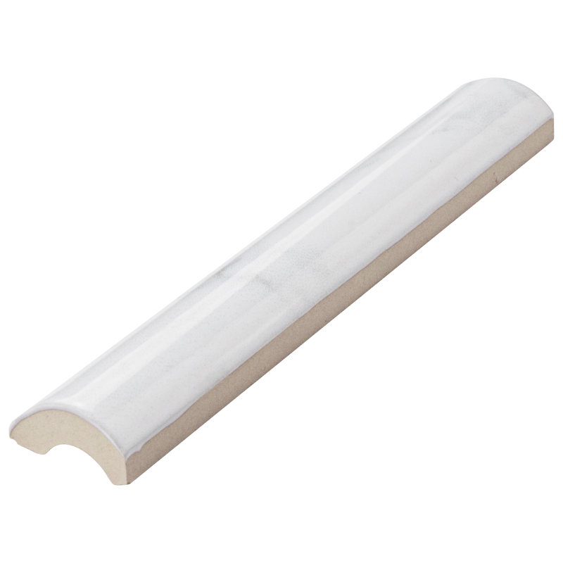Classico Carrara 6" x 1.25"  Ceramic Pencil Liner Tile Trim in White/Gray
