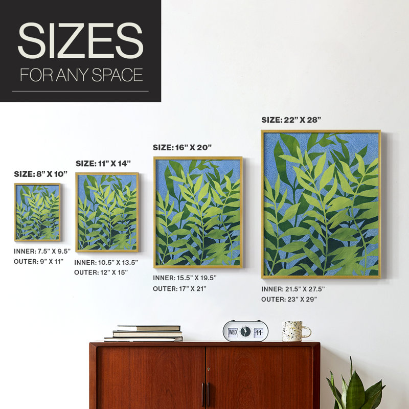 «Ocean Vines II», reproduction encadrée - bois massif, Or, H 20 po x l 16 po