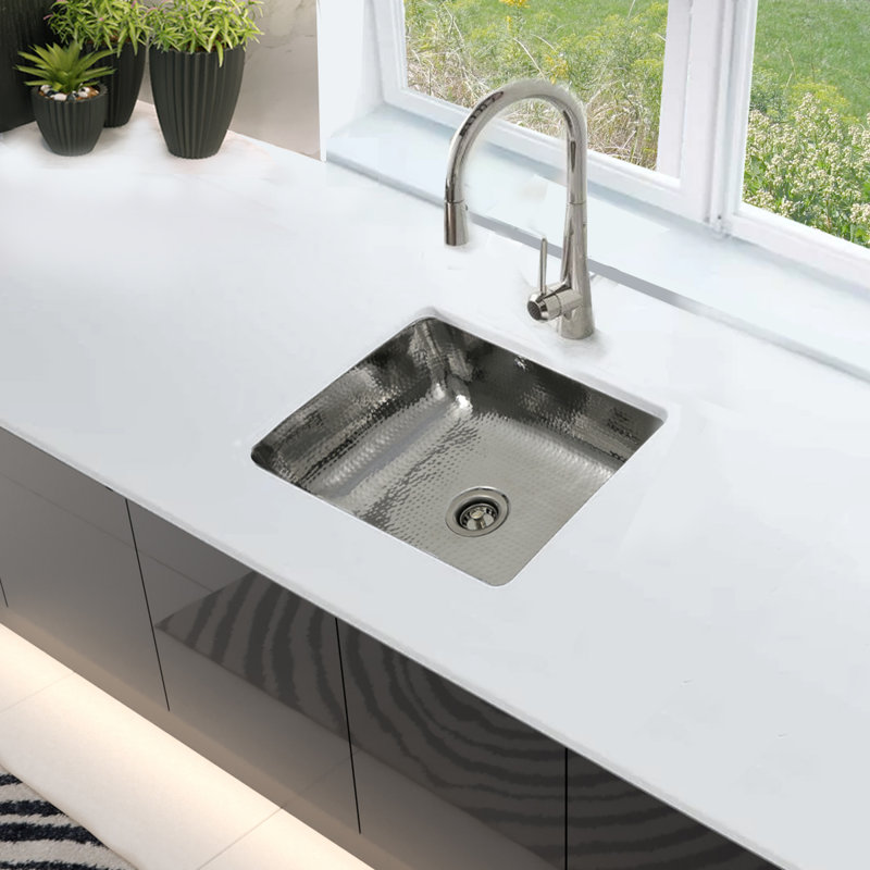 Brightwork 17.5'' L Stainless Steel Single Basin Kitchen Sink