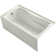 Hourglass Alcove Bath with Integral Apron and Tile Flange and Left-Hand Drain