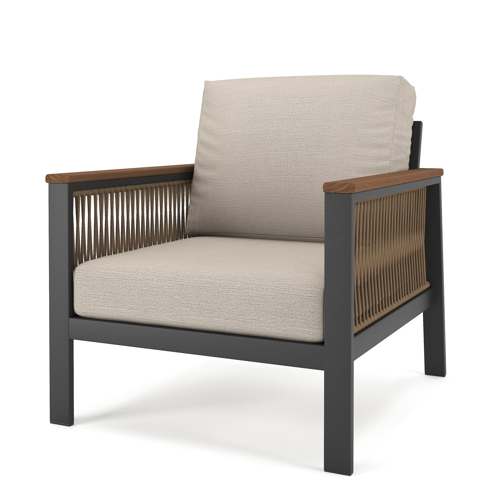 Townsend Metal Outdoor Lounge Chair with Sunbrella® Cushions, Cast Silver Sunbrella®