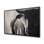 Bull Head Front View - Office Beige Framed Canvas Decor