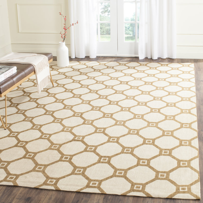 Nilde Cedar Brook Hand Loomed Jute Geometric Rug, Rectangle 5' x 8'