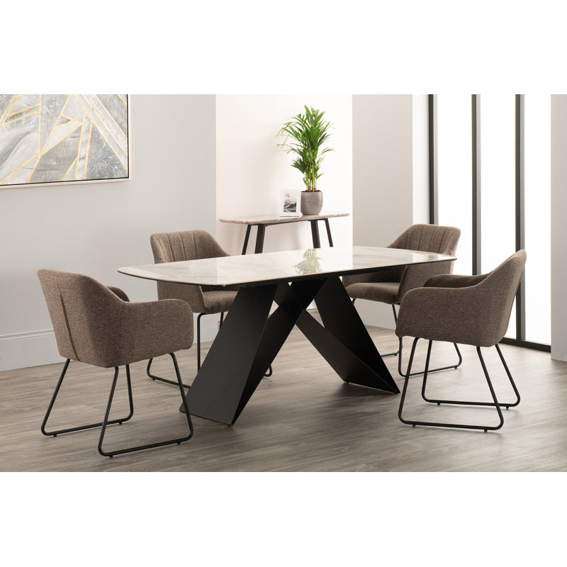 Tulia 154.9cm H Polyester Blend Upholstered Armchair in Grey, Charcoal