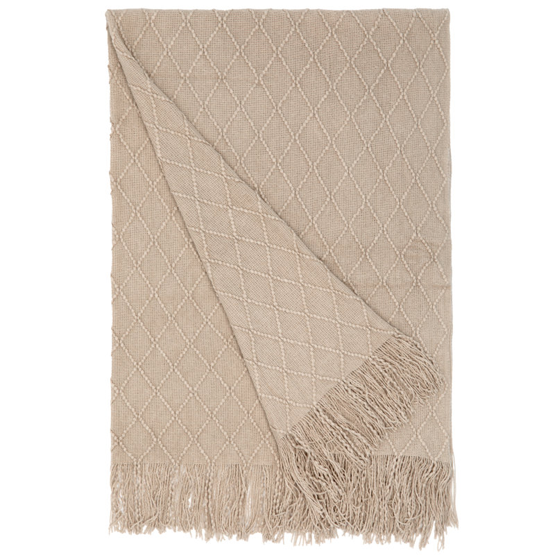 Couverture décorative à losanges, Brun clair