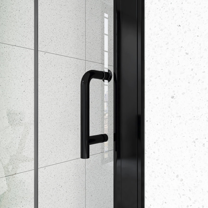 30 po X P 72 po Porte de douche H H, Noir mat