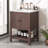 24" Solid Wood Bathroom Vanity with Sink, Cabinet and Open Shelf, Morandi Design-630896243