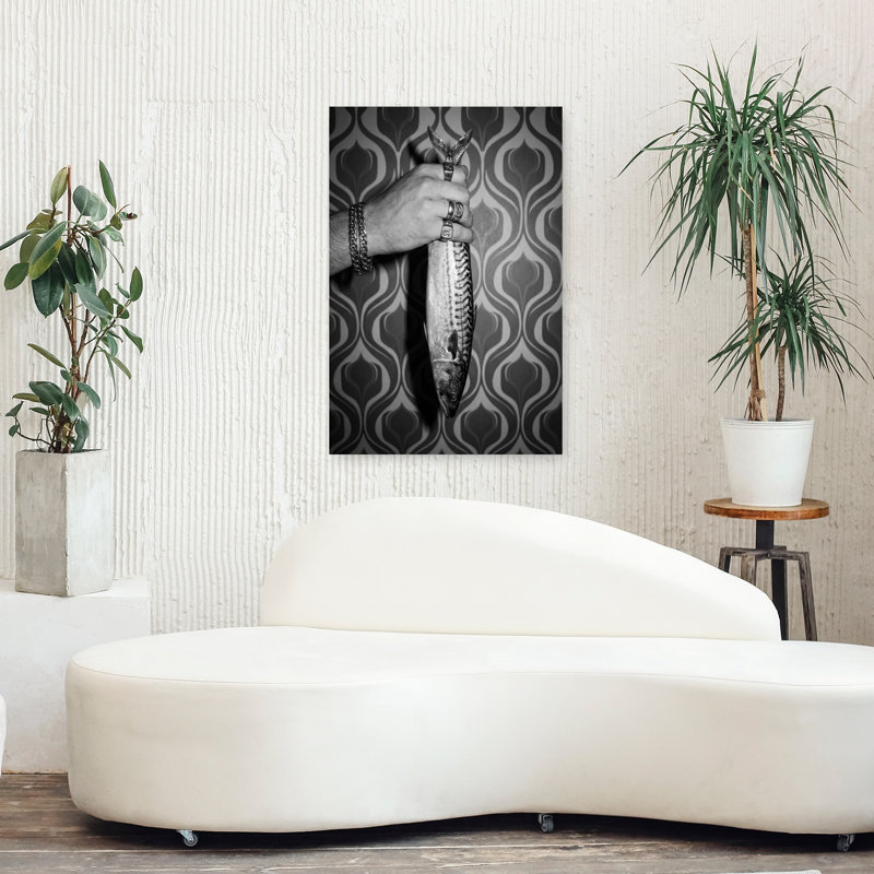 Art mural rétro élégant avec maquereau rétro, H 36 po x l 24 po