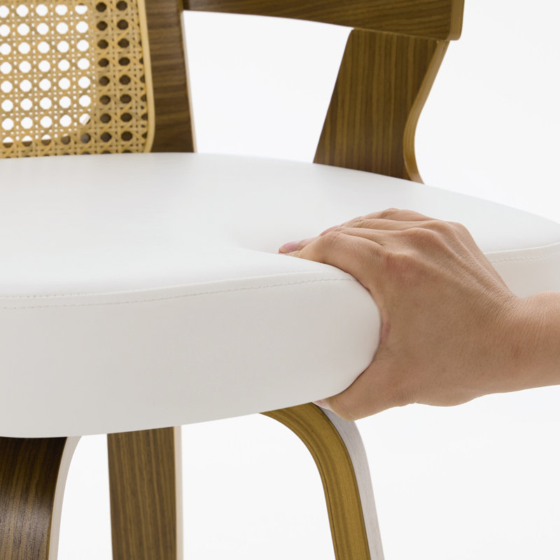 Tabouret de bar et tabouret de bar 26,77 po avec accoudoirs, Blanc, 4