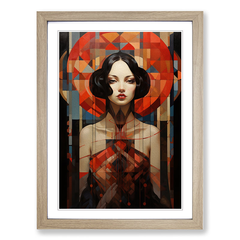 Single Picture Frame Print on Wood, Oak Framed, 46cm H x 34cm W