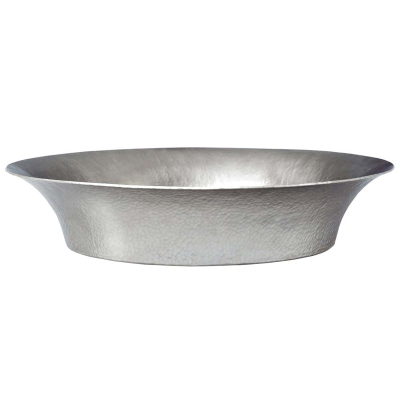 Maestro Brushed Nickel Hand Hammered Circular Vessel Bathroom Sink