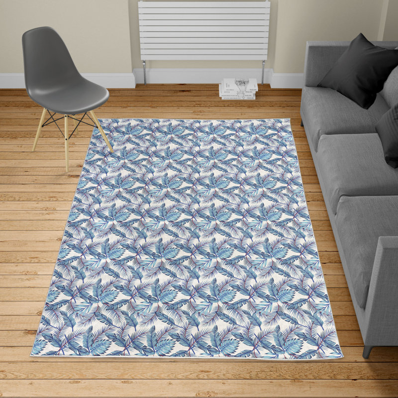 Tapis blanc / bleu / fuchsia foncé, Rectangle 10 pi x 15 pi
