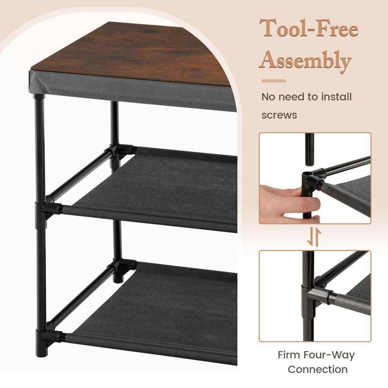 40 cm W Iron Bedside Table