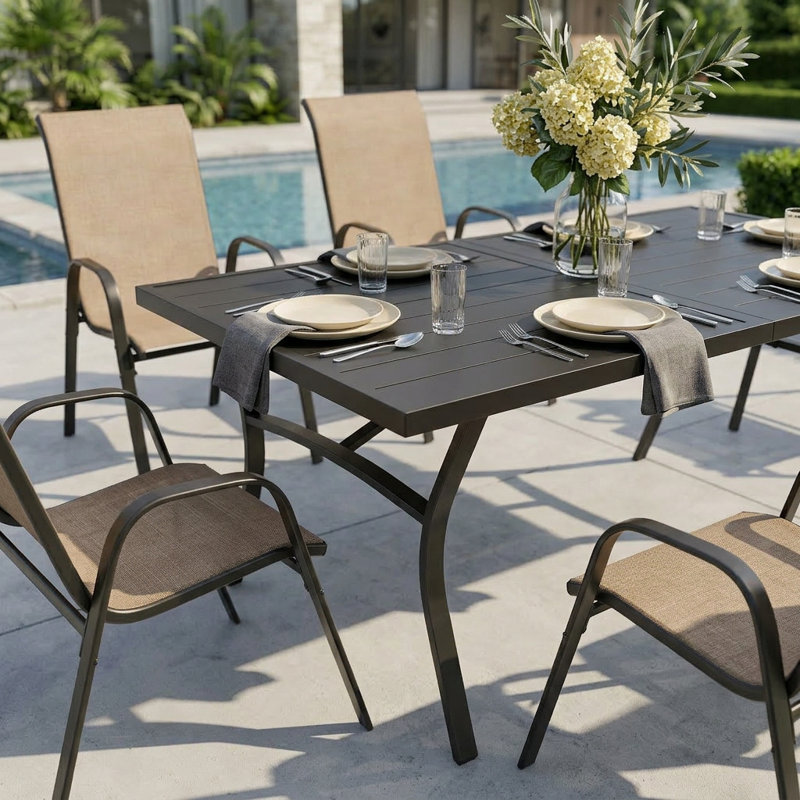 Ensemble repas pour 6 personnes, Noir / noir / brun