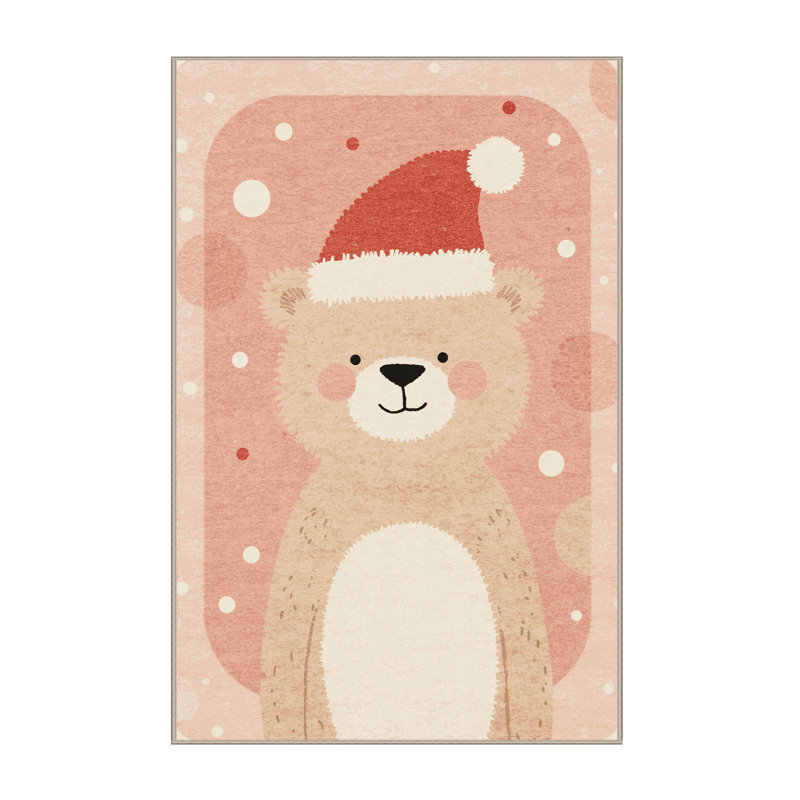 Soft Plush Faye Christmas Modern & Contemporary Abstract Area Rug in Beige – Beige Binding, 8x10