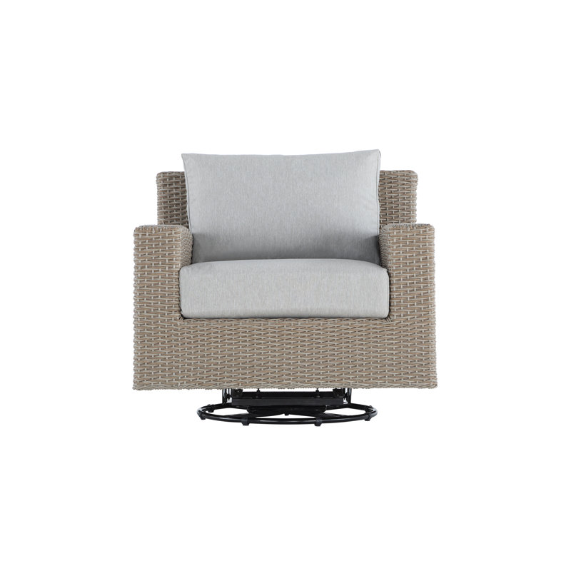 Fauteuil oscillant pivotant extérieur brique avec coussins