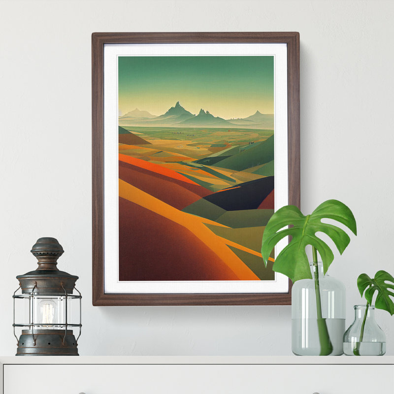 Brilliant Mountain Landscape - Wall Art, Walnut, 36cm H x 27cm W x 2cm D
