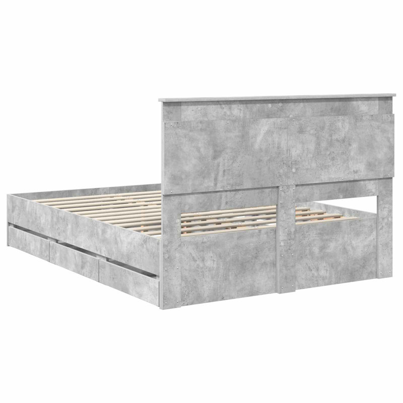 Bed Frame, Kingsize (5'), Concrete Grey