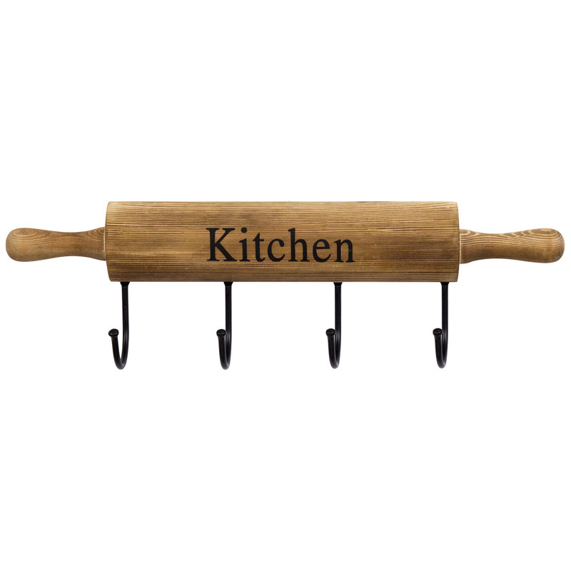 Kejohn Kitchen Wood Mug Hook, Brown