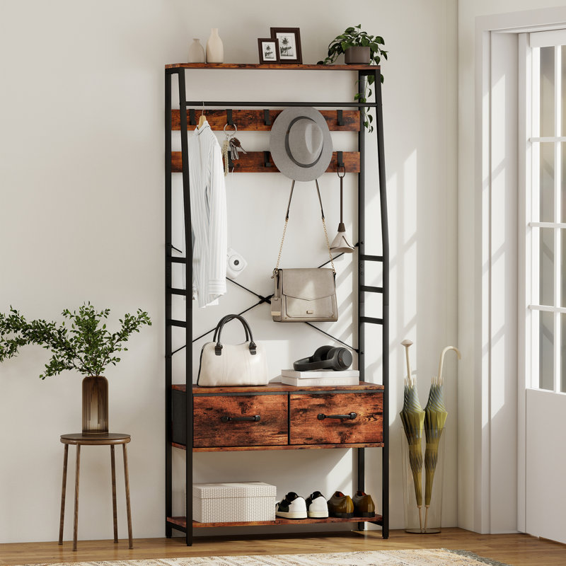Hall Tree 80cm Wide, Brown