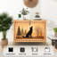 Buffet étroit de 35,4 po de largeur - armoire de rangement décorative à 2 portes avec silhouette de loup et forêt