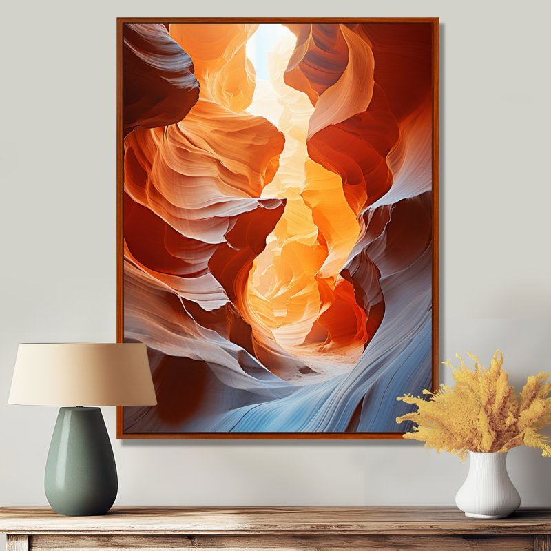 Jaimon Canyon Antelope Symphony I - Canyon, art mural, H 44 po x l 34 po, Cadre flottant brun