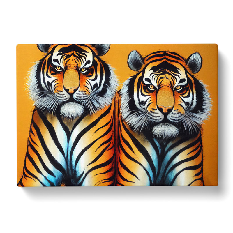 Two Tigers - Wrapped Canvas, 50cm H x 76cm W x 3cm D