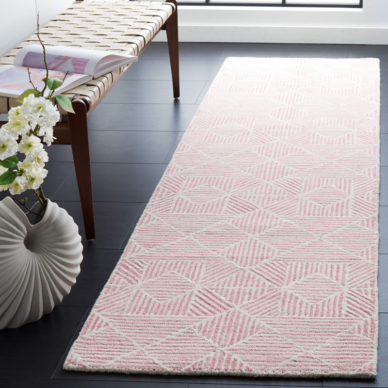 Forage Hand Tufted 0.8 Wool 0.2 Cotton Geometric Rug, Runner 2'3" x 8'