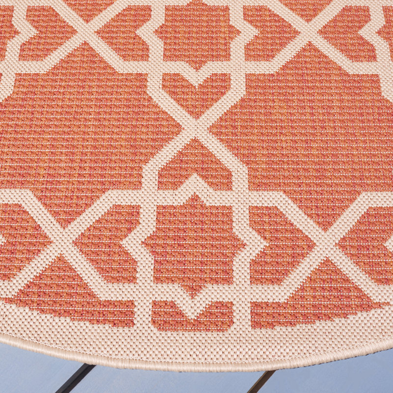 Dirks Performance Geometric Indoor/Outdoor Area Rug, Round 5'3"