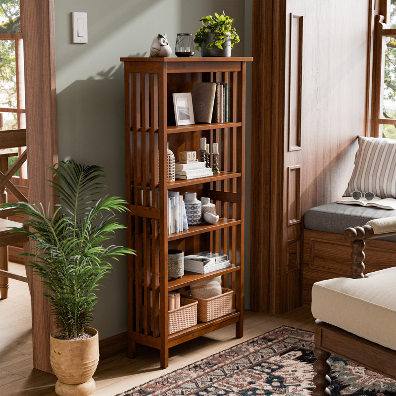 Bibliothèque à 5 tablettes en bois massif H 48 "x l 22" Damon