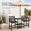 Ensemble de bar de patio avec chaises Adirondack hautes de 2 pièces et plateaux doubles de connexion, en PEHD résistant aux intempéries-1716980615