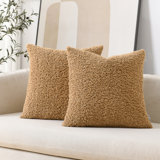 Faux Fur Throw Pillow Covers Soft Teddy Polyester Square Throw Pillow Cover