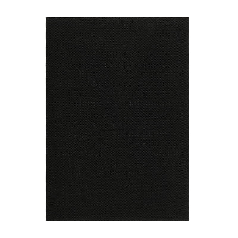 Grand tapis 6 x 9 traditionnel uni texturé lavable pour la salle à manger, Noir, Rectangle 9 pi x 12 pi