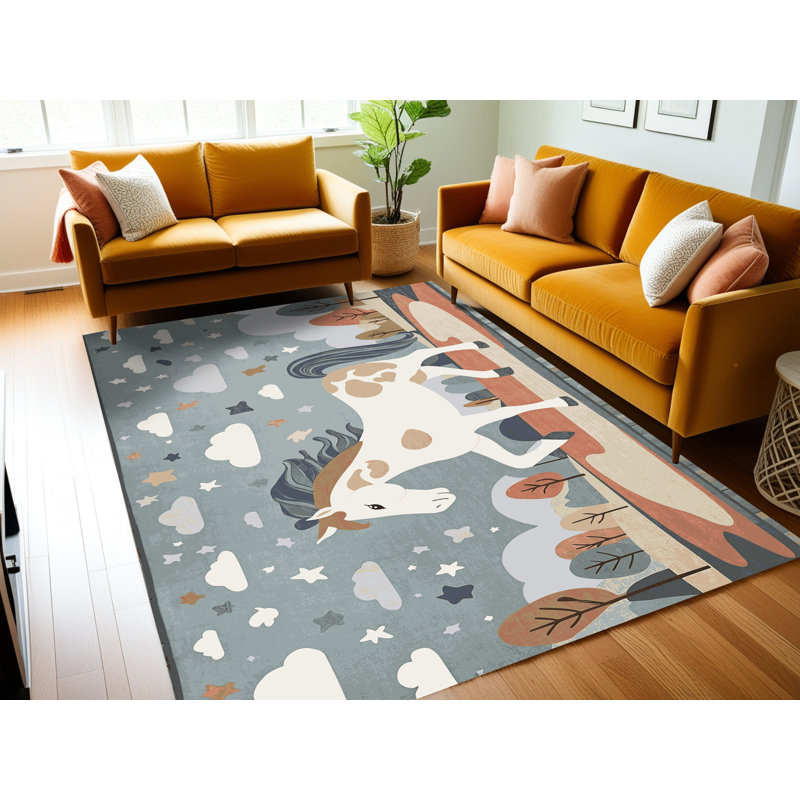 Tapis pour enfants 6 animaux Ginza, Rectangulaire 2 pi x 3 pi