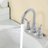 Bathroom Faucet Brushed Nickel With Pop-Up Drain & Supply Hoses 2-Handle 360 Degree High Arc Swivel Spout Centerset 4 Inch Vanity Sink Faucet-118610649