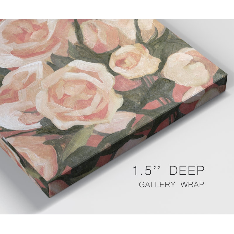 « rose enchevêtre ii »-reproduction d’art sur toile tendue, H 16 po x l 16 po x P 1 po