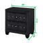 Table de chevet 2 en noir pour le rangement de la chambre à coucher en bois massif