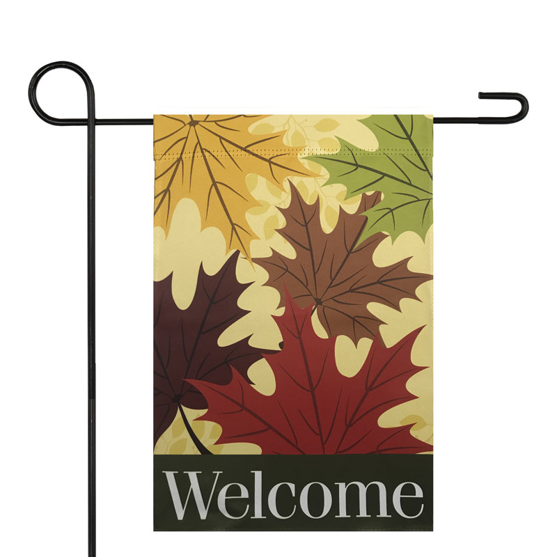 Drapeau de jardin extérieur Welcome, H 18 po x l 12,5 po