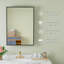 Armoire à pharmacie de salle de bain noire l 20 po x H 28 po avec miroir, tablettes réglables en verre trempé, grand espace de rangement, encastré ou en surface-315967734-322767939